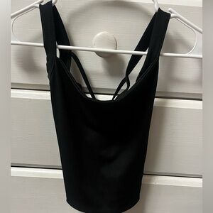 Cotton Strappy Backless Black top Size Large